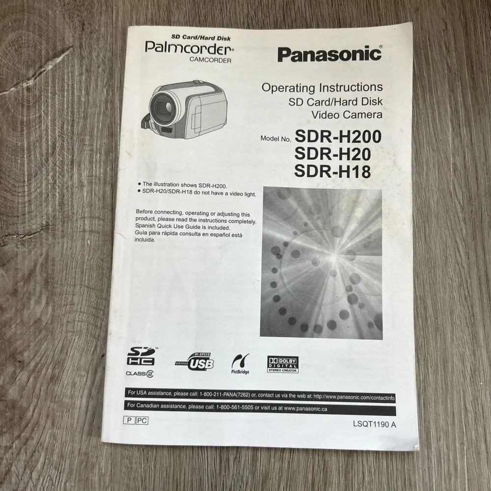 Panasonic Digital Camcorder Video Camera SDR-H200 Silver Battery Remote Tested